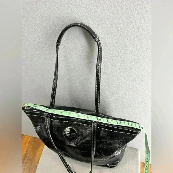 Coach East West Gallery Embossed Patent Leather Tote Black - Picture 12 of 15